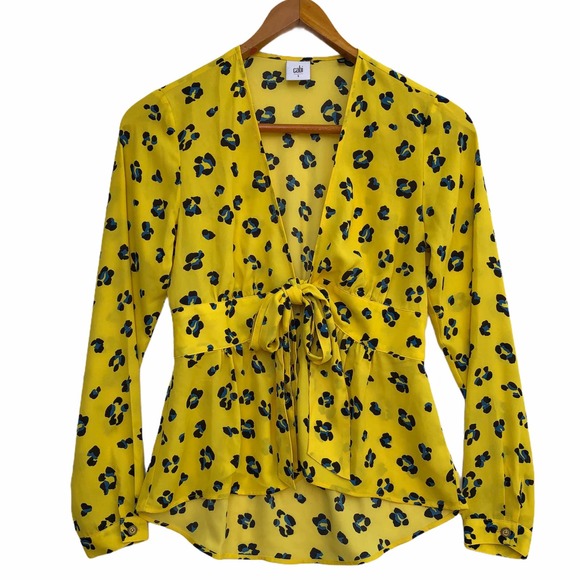 CAbi |  Yellow Animal Print Top - Picture 1 of 9
